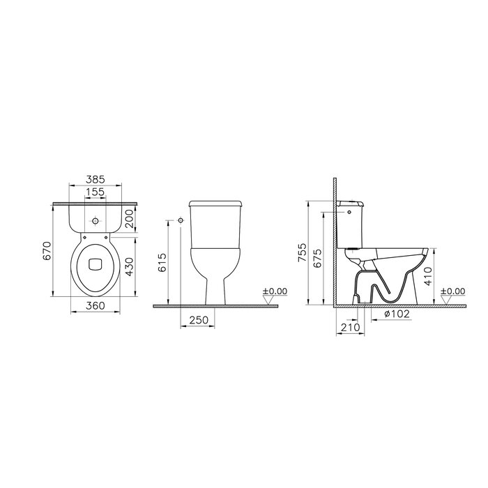 Pack WC – SIDER – Avec bride - sortie verticale - 3/6L-1