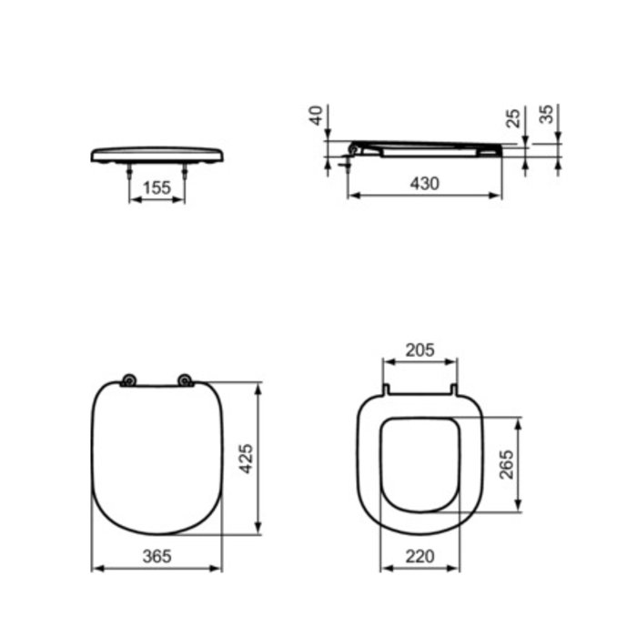Abattant WC - Kheops - IDEAL STANDARD - 4 x 36,5 cm-1
