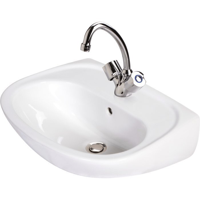 Pack lavabo complet – SIDER – Mélangeur Équinoxe – 55 x 42 cm – Blanc / chromé-1