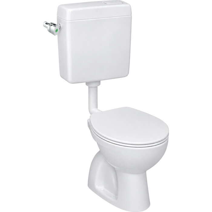 Pack WC - SIDER - Spécial collectivité - Abattant + réservoir – Sortie horizontale – Blanc-1