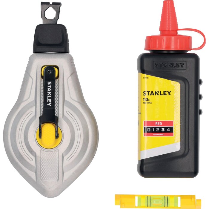 Kit cordeau traceur – STANLEY – 30m - alu 6:1 – poudre et niveau-1