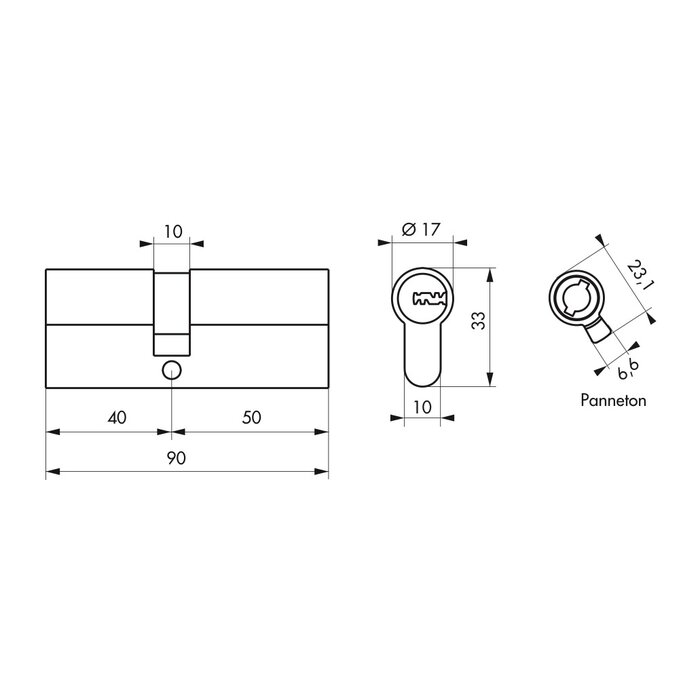 Kit cylindre Transit 2 – THIRARD – 40 x 50 mm – Nickelé – 3 clés + ébauches-1