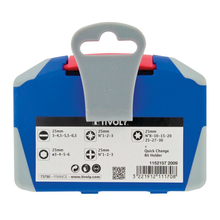Coffret 22 embouts torsion impact – TIVOLY – Shock Series – PZ/PH/TX/Hexa – Coffret antichoc-4