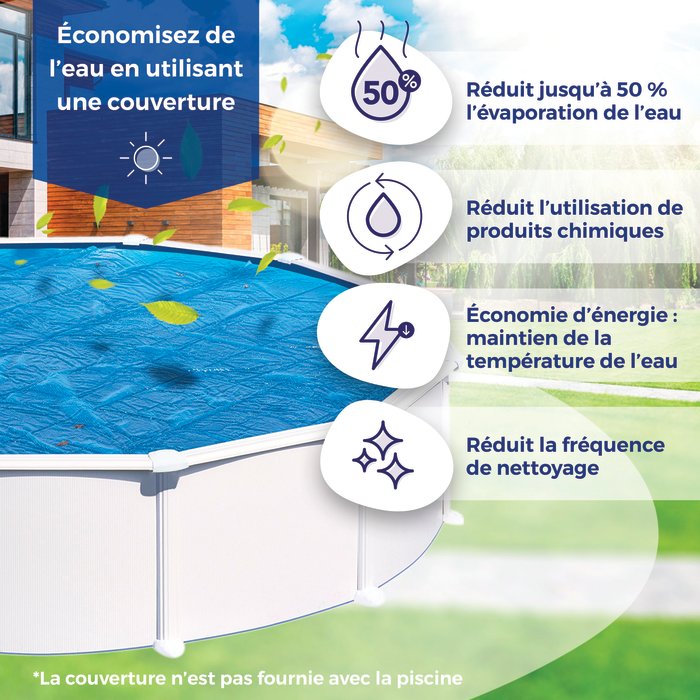 Bâche à bulles ronde pour piscine acier - Gre-6