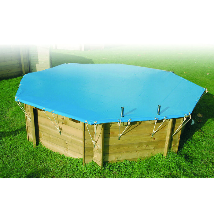 Bâche d'hivernage ronde pour piscine bois Ubbink-2