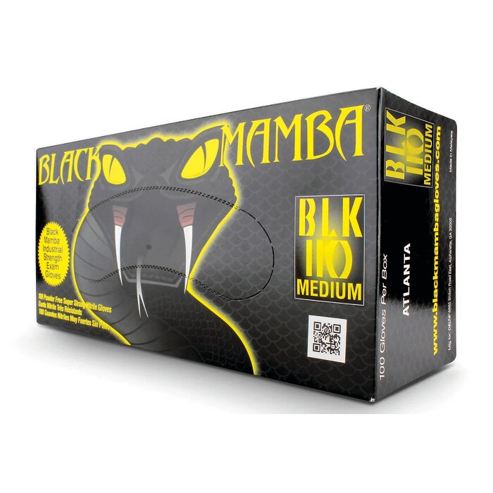 Gants noir nitrile jetable - BLACK MAMBA - Résistant aux déchirures - Boites de 100-5