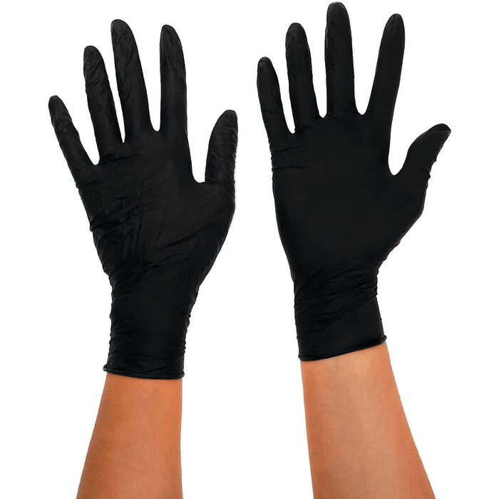 Gants noir nitrile jetable - BLACK MAMBA - Résistant aux déchirures - Boites de 100-7