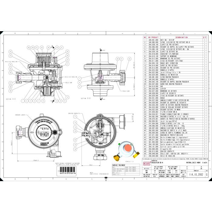 Régulateur gaz naturel - FAVEX - B6N - 3/4" - 6m³/h - 21mbar-2
