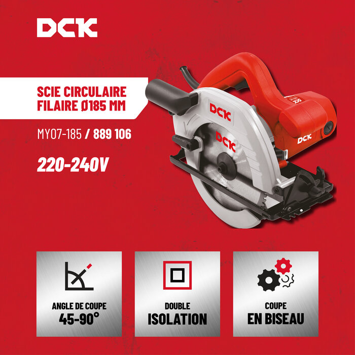 Scie circulaire filaire - DCK - 185 mm-4