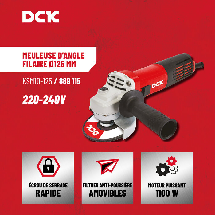 Meuleuse d'angle filaire - DCK - 125 mm-3