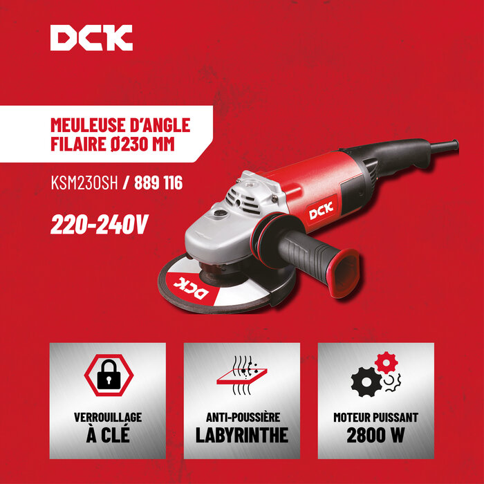 Meuleuse d'angle filaire - DCK - 230 mm-2