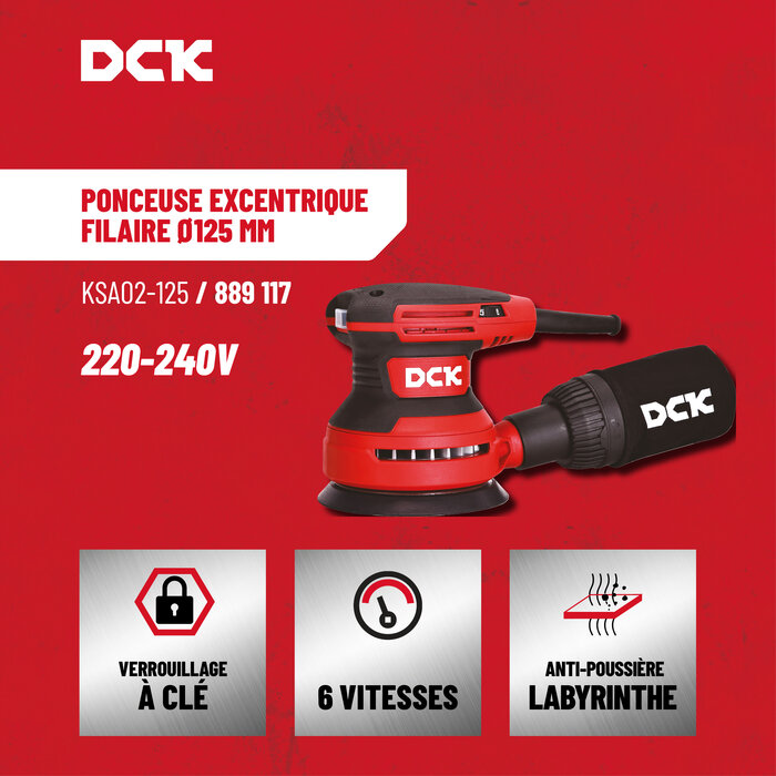 Ponceuse excentrique filaire - DCK - 125 mm-7