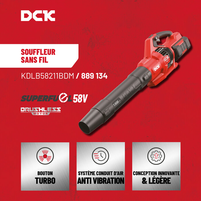 Souffleur sans fil - DCK - 58 V - Moteur Brushless-3
