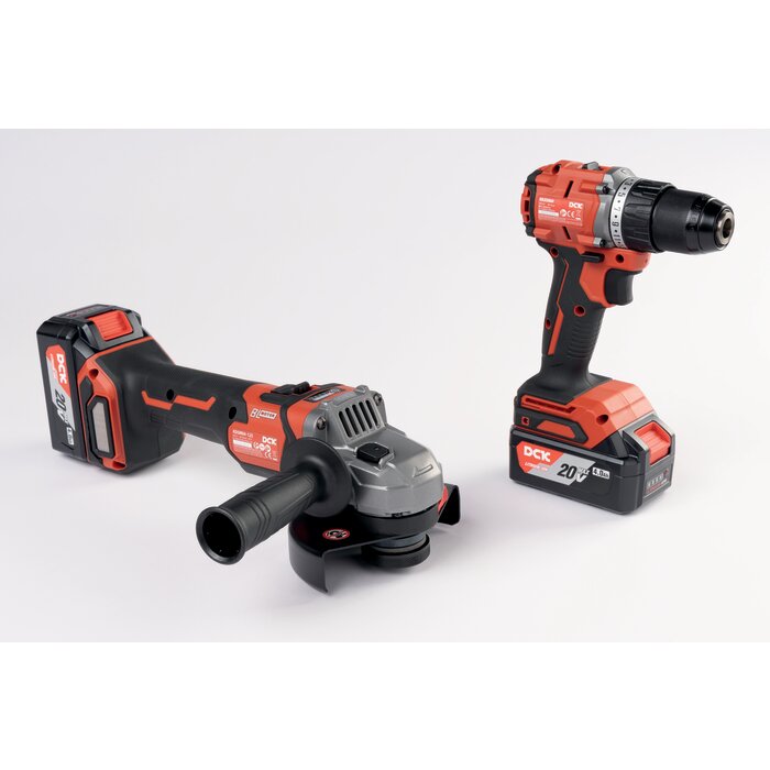 Kit perceuse-visseuse à percussion + meuleuse d’angle – DCK – 20 V – 2 batteries 4,0 Ah-4