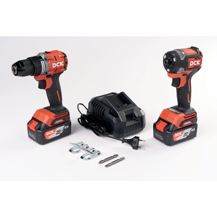 Kit perceuse-visseuse à percussion + visseuse à chocs – DCK – 20 V – 2 batteries 4,0 Ah-2