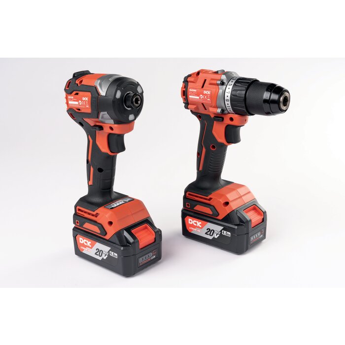 Kit perceuse-visseuse à percussion + visseuse à chocs – DCK – 20 V – 2 batteries 4,0 Ah-4