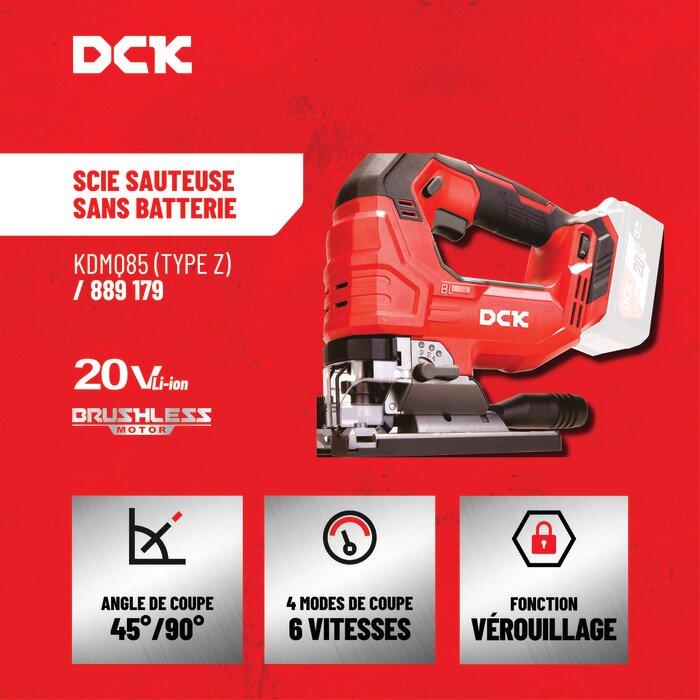 Scie sauteuse sans fil - DCK - 20 V - Sans batterie-3