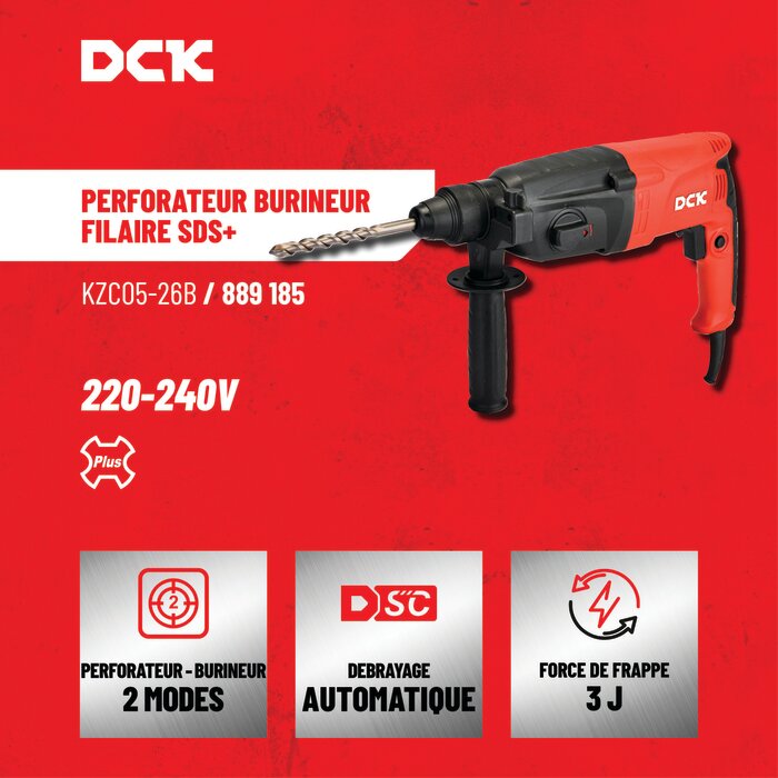 Perforateur filaire - DCK - 3,0 J - SDS+-4