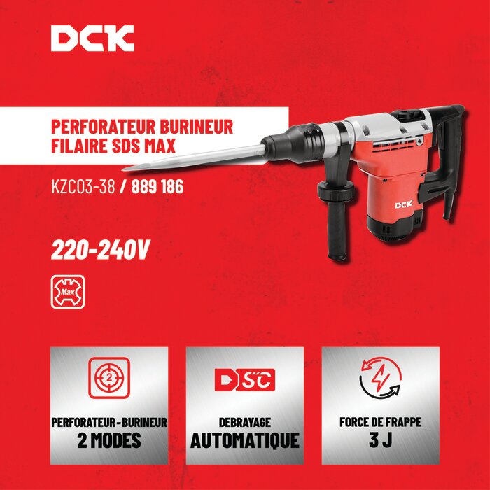 Perforateur burineur filaire - DCK - 7,9 J - SDS Max-2