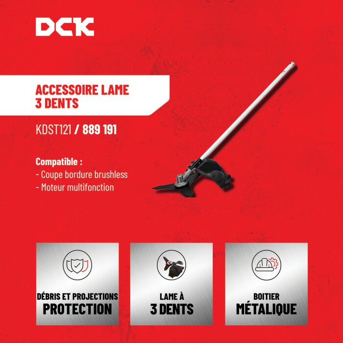 Accessoire lame 3 dents - DCK - Pour bloc moteur 58 V-2