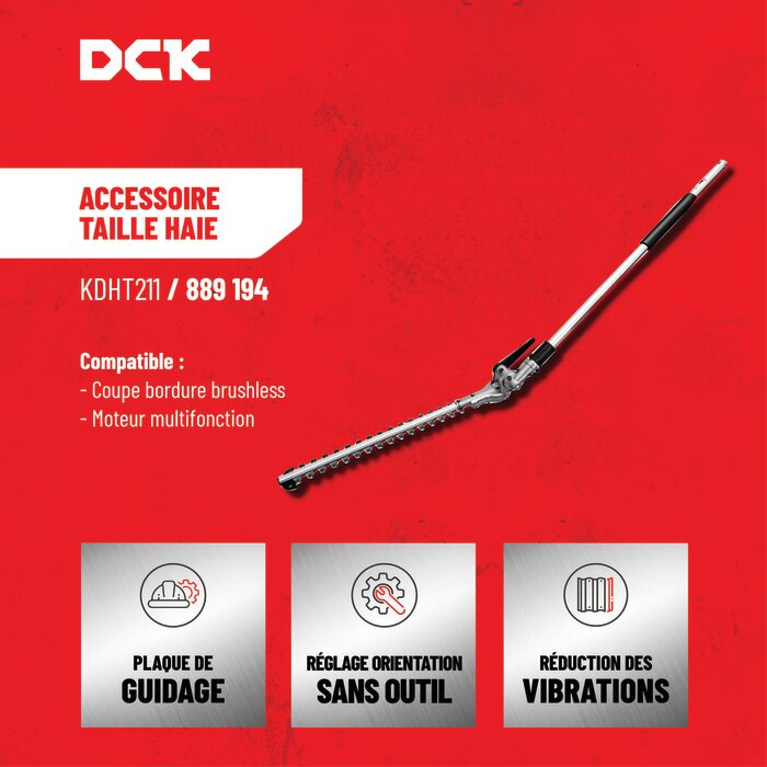 Accessoire taille haies - DCK - Pour bloc moteur 58 V-4