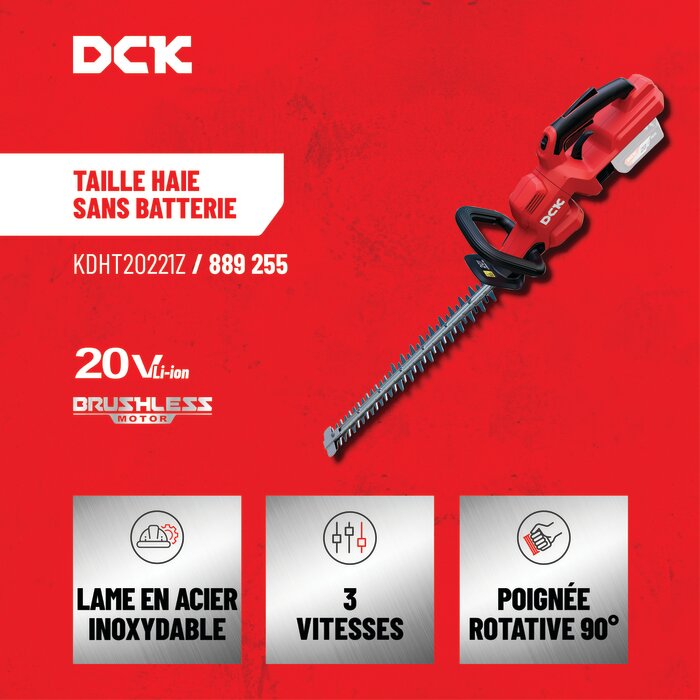 Taille haies sans fil - DCK - 20 V - Sans batterie-3
