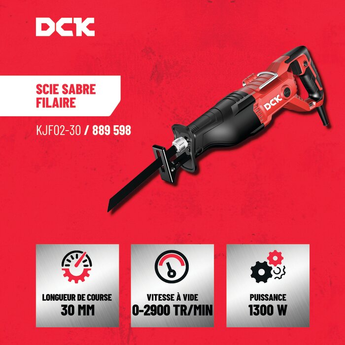 Scie sabre filaire - DCK - 1300 W - Course 30 mm-3