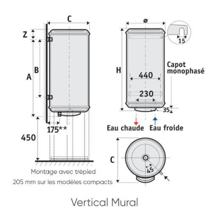 Chauffe-eau électrique stéatite - Zénéo - Atlantic - Horizontal mural-2