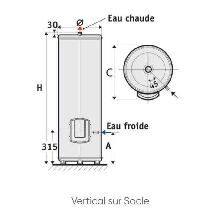 Chauffe-eau électrique stéatite - Zénéo - Atlantic - Horizontal mural-1