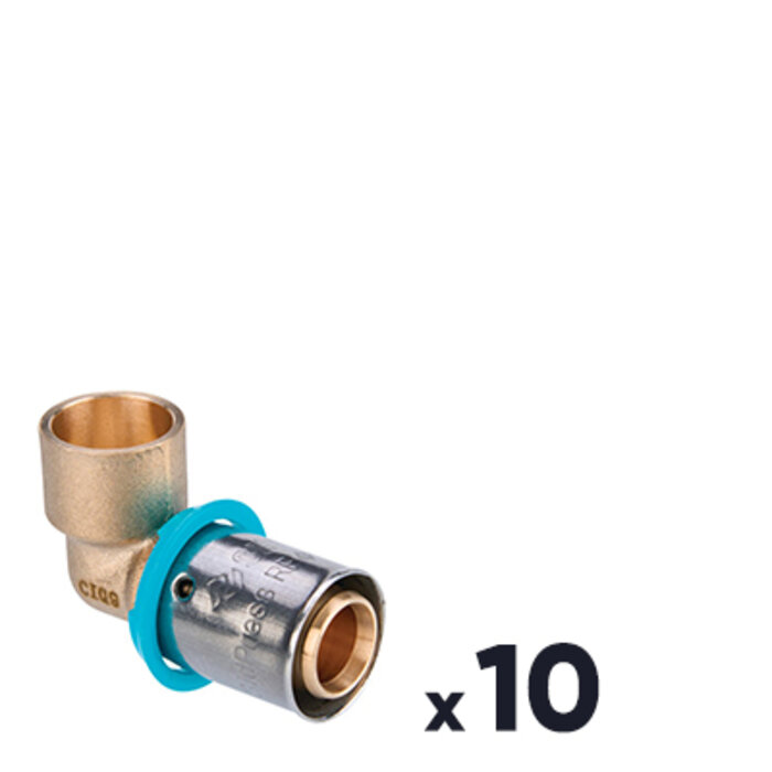 Lot de 10 coudes PER - SIDER - SidPress - A sertir PER - A souder Cuivre -1