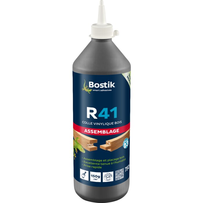 Colle vinylique bois – BOSTIK – R41 – Prise rapide – Blanc / Translucide – 750 g-2