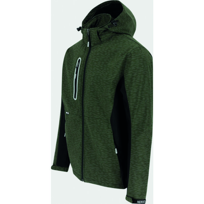 Veste softshell à capuche homme - Flexor - Herock - Kaki - Taille XL-2