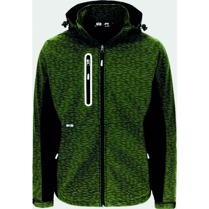 Veste softshell à capuche homme - Flexor - Herock - Kaki - Taille XL-4