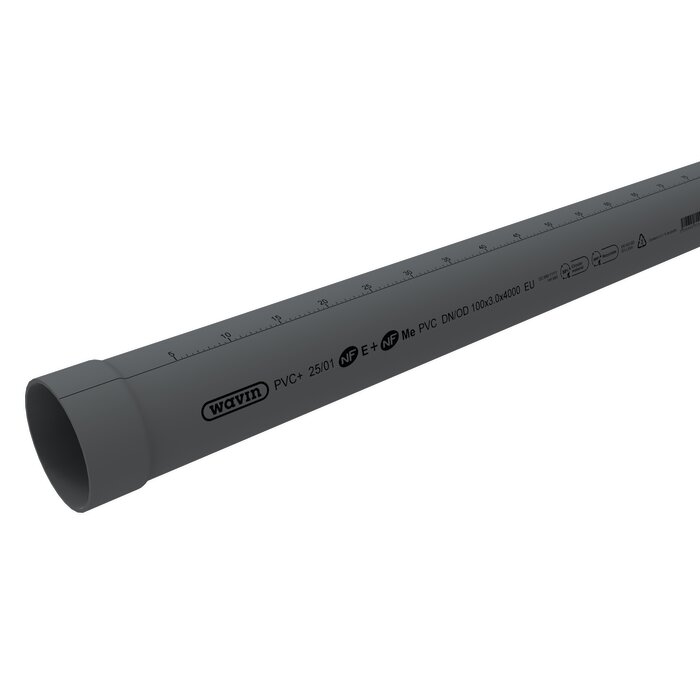 Tube d’évacuation PVC à coller – SIDER – Gamme PVC+ – NF-E / NF-ME-2