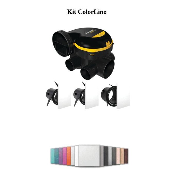 Kit VMC simple flux Autoréglable - ALDES -  EasyHome Auto - + Bouches ColorLINE - 11026033-2