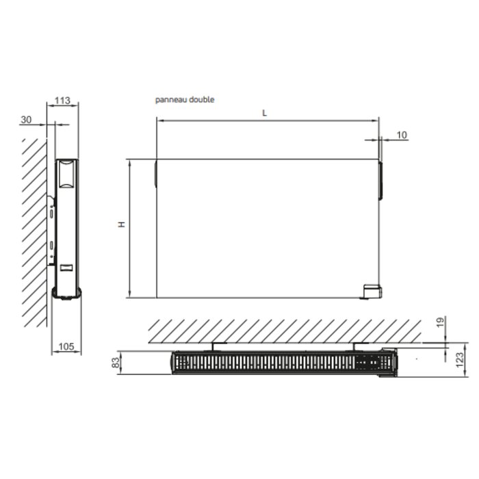 Radiateur à fluide caloporteur – Yali Parada Plus – Plinthe - 3913052-1