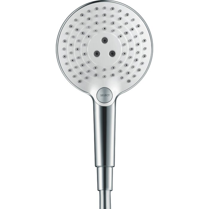 Douchette à main 3 jets - HANSGROHE - Raindance Select S 120 EcoSmart - Blanc et chromé-2