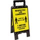 Chevalet noir et jaune - Respectez les consignes de sécurité - 608 x 272 mm