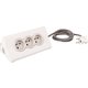 Rallonge multiprise 3 x 2P+T - 2 modules de charge USB type-A - 16 A - Support tablette intégré - Blanc et gris