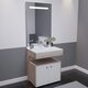 Ensemble meuble salle de bain PMR – 80 cm – Plan vasque résine – Miroir LED