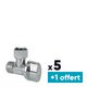 Robinet d'arrêt 1/4 de tour équerre manette ABS - Lot de 5 + 1 offert