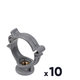 Collier monobloc PVC gris simple - Lot de 10