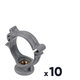 Lot de 10 colliers monobloc PVC gris simple - Tube Ø 50 mm - Nicoll