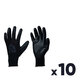 Lot de 10 gants tricot polyester / paume pu noir - Deltaplus - Taille 10