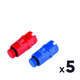 Kit deux bouchons mâles 1/2 - Solufix - Rouge - Bleu - Lot de 5