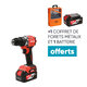 Perceuse visseuse à percussion sans fil - DCK + 1 batterie et 1 coffret de forêts OFFERTS