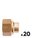 Lot de 20 raccords laiton droit à souder - F 1/2" - Ø 14 mm - 270GC