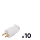 Fiche à anneau 2P+T plastique blanc - Legrand - Lot de 10