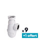Lot de 9+1 offert siphons de lavabo ou bidet à culot - Nicoll - Ø 32 mm