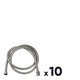 Lot de 10 flexibles double agrafage - ODYSSEA - Chromé écrou libre - 1,5 m